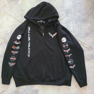 SOLD- Chevrolet Corvette Racing Logo Zip Up Hoodie Men's Size 2XL